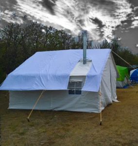canvas tent with fly