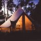 bell tent at night