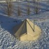 bell tent in snow