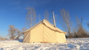 bell tent with stove